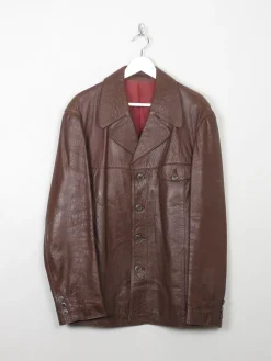 Men's Vintage Rust Leather Jacket 44/L