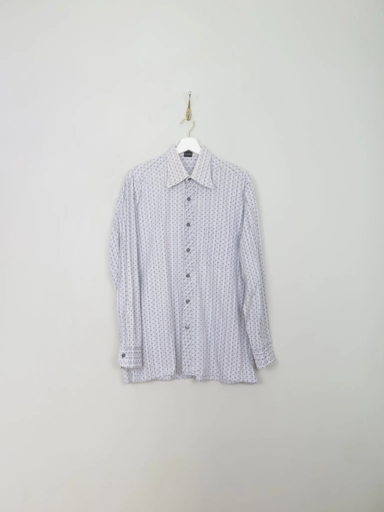 Men's Vintage 1970s  Polka Dot Shirt L