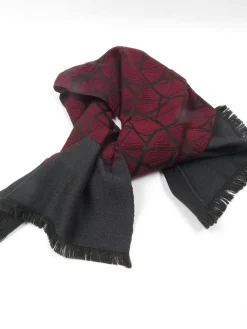 Men's Vintage Scarf Wine & Black