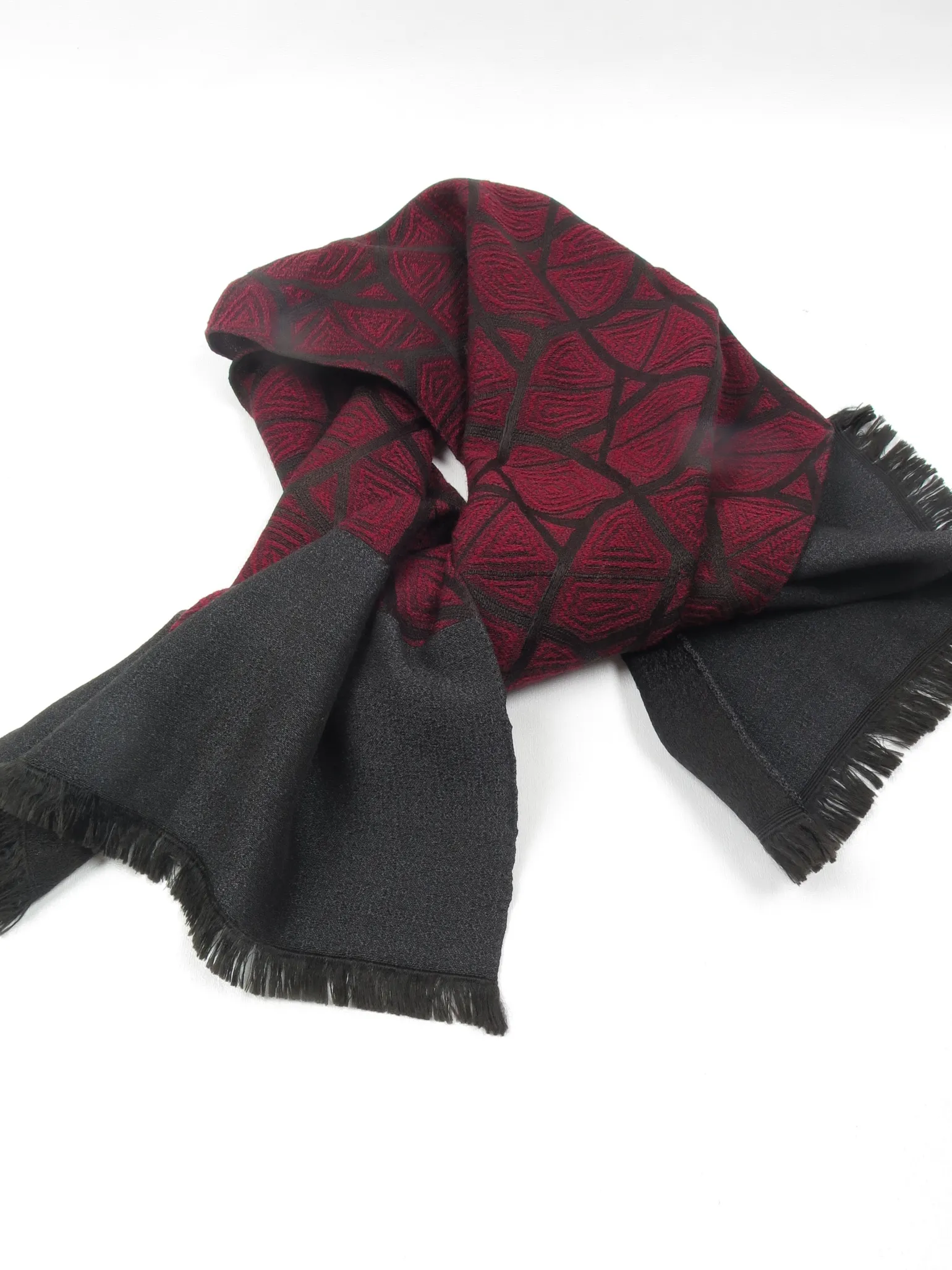 Men's Vintage Scarf Wine & Black