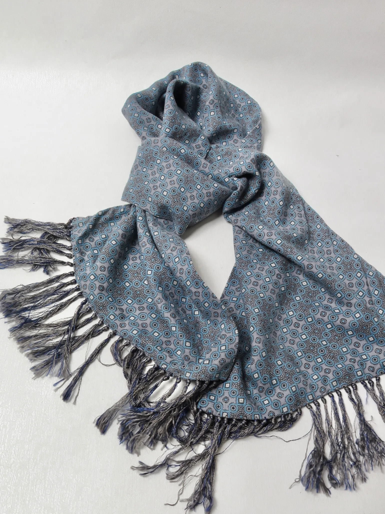 Men's Vintage Scarf With Tassels By Tootal