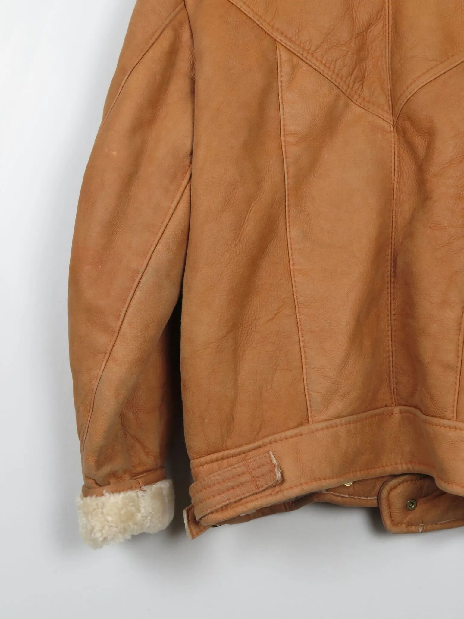Men's Vintage Sheepskin Aviator Style Jacket S