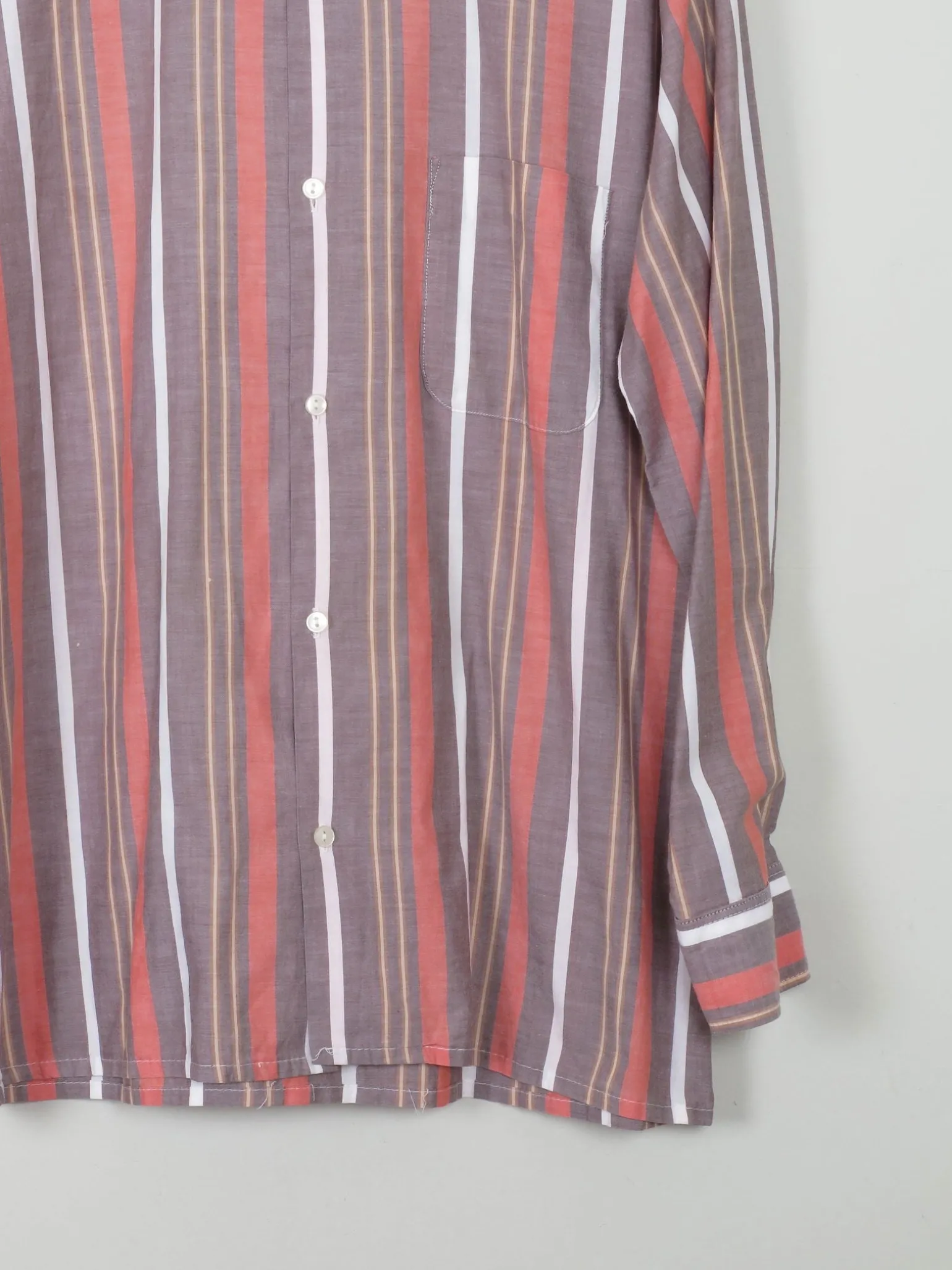 Men's Vintage Shirt 1970's Striped Royal Ascot L