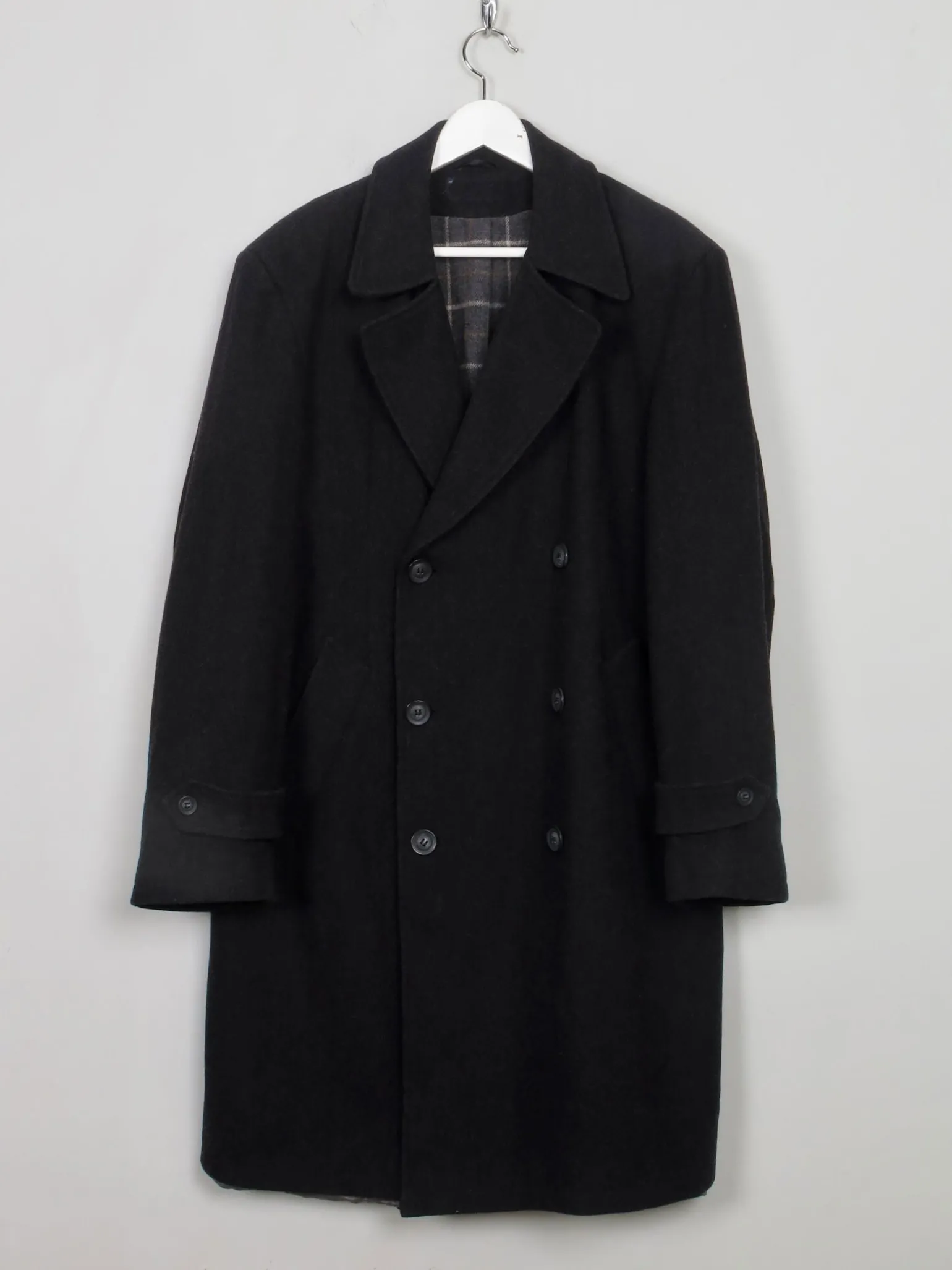 Men's Vintage Short Grey Wool Coat L