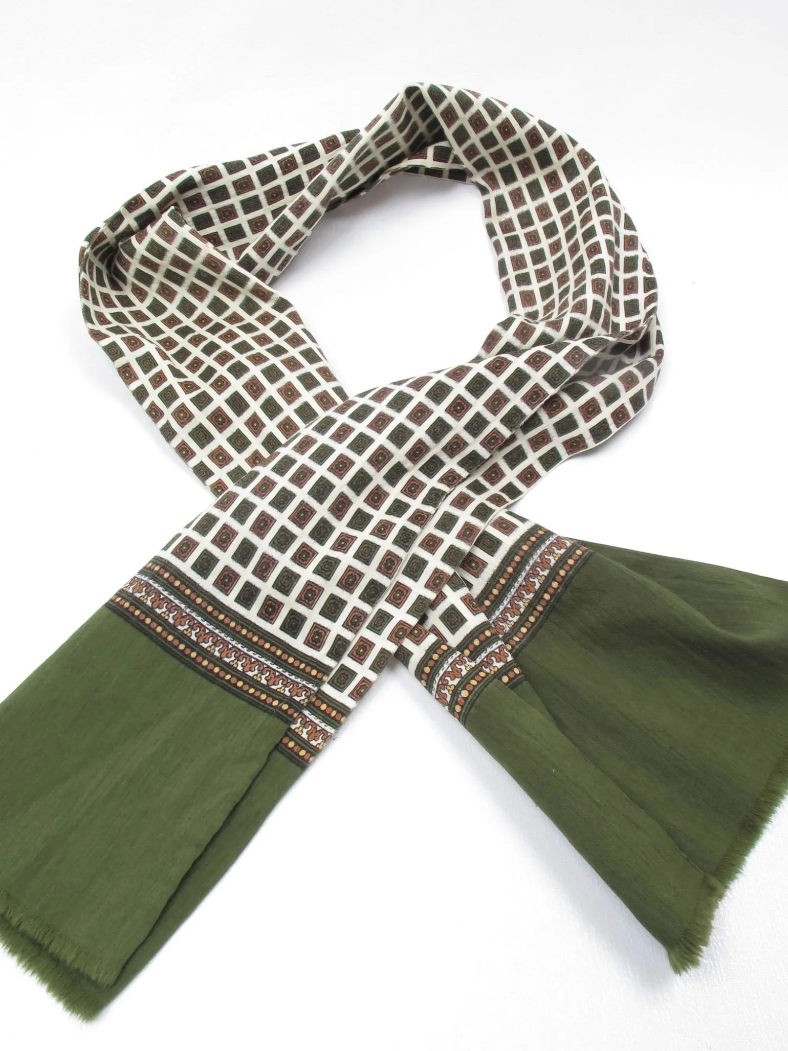 Men's Vintage Silk & Wool Scarf/ Cravat