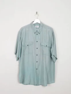 Men's Vintage Silk Shirt Sage Green L/XL