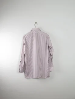 Men's Vintage Striped Brown 1970s Shirt M