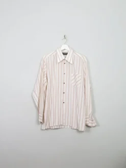 Men's Vintage Striped 1970s Shirt XL