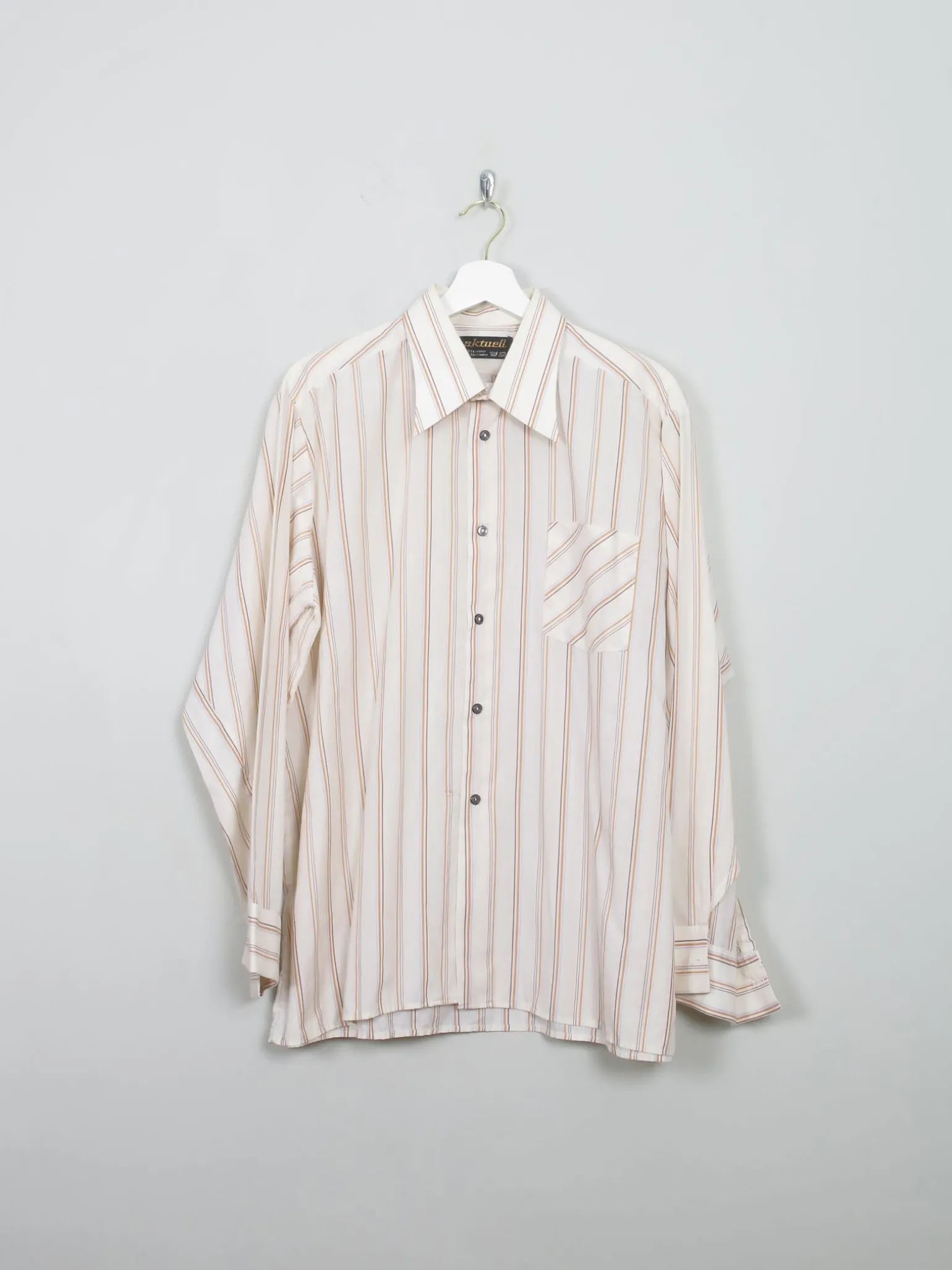 Men's Vintage Striped 1970s Shirt XL