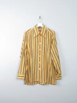 Men's Vintage Striped Yellow Shirt XL