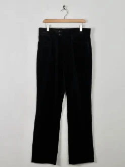 Men's Vintage Style Black Velvet Trousers 32