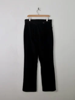 Men's Vintage Style Black Velvet Trousers 32