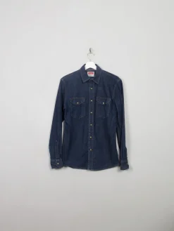 Men's Vintage Style Dark Denim Wrangler Shirt S
