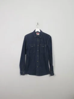 Men's Vintage Style Dark Denim Wrangler Shirt S