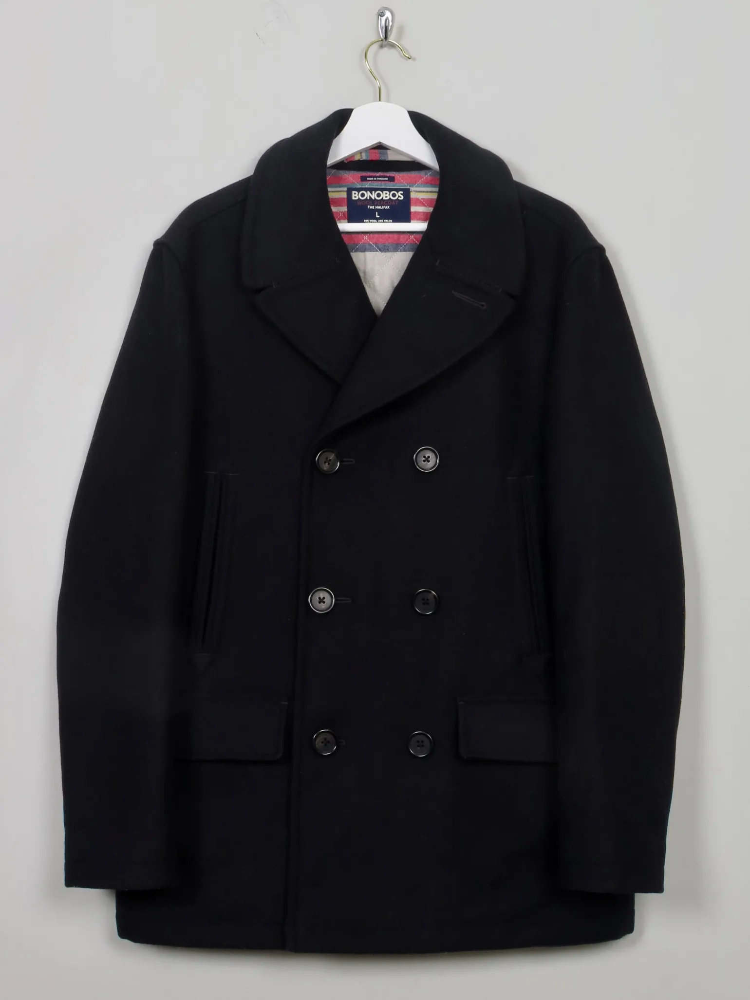 Men's Vintage Style Navy Bonobos Peacoat L