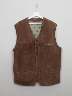 Men's Vintage Suede Austrian Waistcoat XL