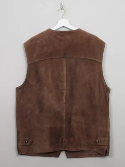 Men's Vintage Suede Austrian Waistcoat XL