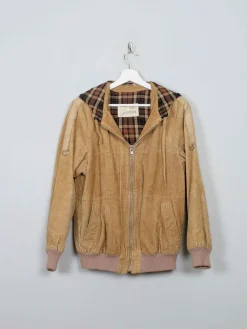 Men's Vintage Tan Cord Bomber Jacket XS