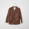 Men's Vintage Tan Rust Leather Jacket S