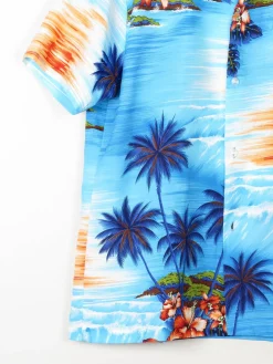 Men's Vintage Turquoise Hawaiian Shirt S/M
