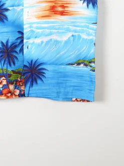Men's Vintage Turquoise Hawaiian Shirt S/M