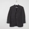 Men's Vintage Tweed Jacket Charcoal 1960's Check 38/40 [Short Sleeves]