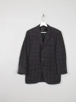 Men's Vintage Tweed Jacket Charcoal 1960's Check 38/40 [Short Sleeves]