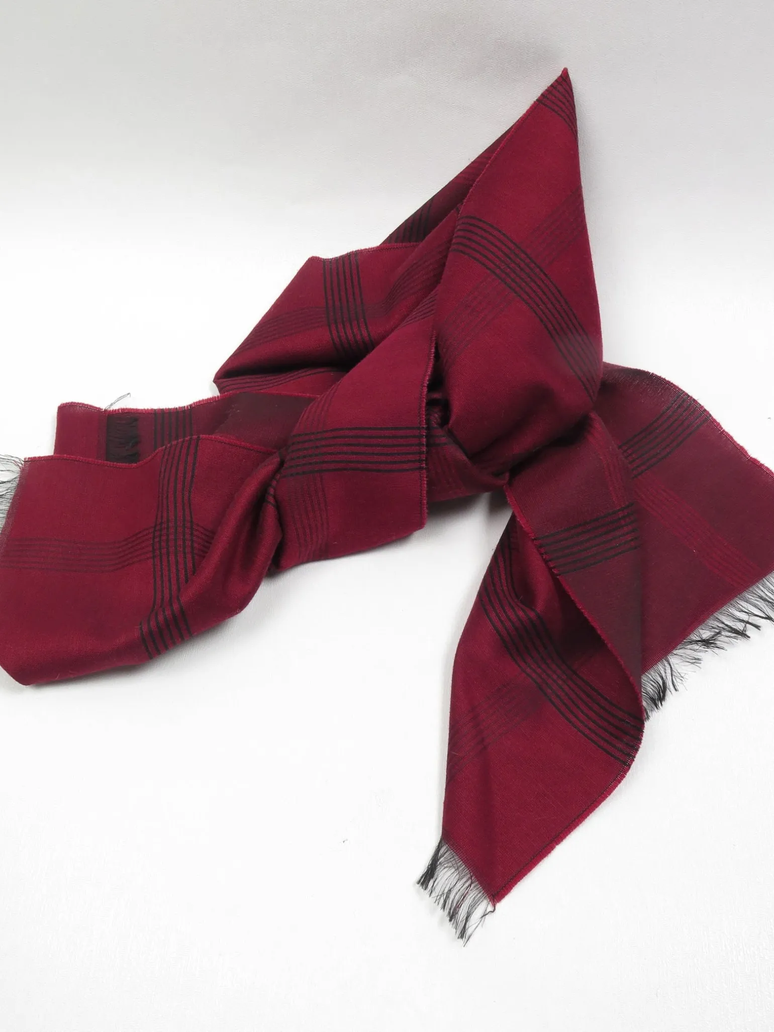 Men's Vintage Wine & Black Scarf