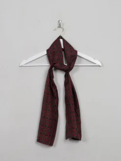 Men's Vintage Wine Patterned Silk Scarf