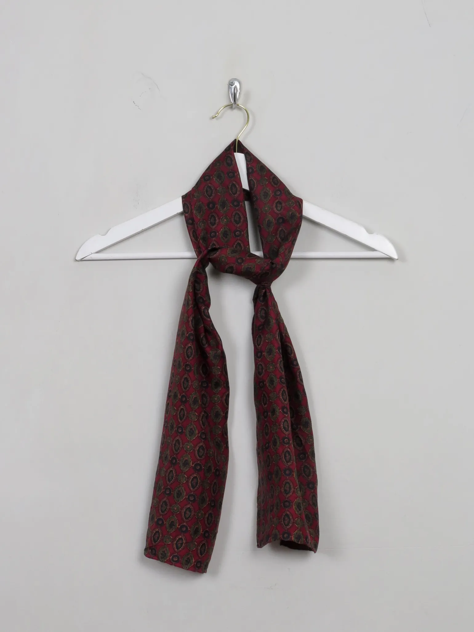 Men's Vintage Wine Patterned Silk Scarf