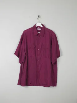 Men's Vintage Wine/Burgundy Silk Shirt L/XL