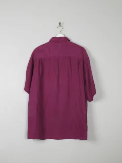 Men's Vintage Wine/Burgundy Silk Shirt L/XL