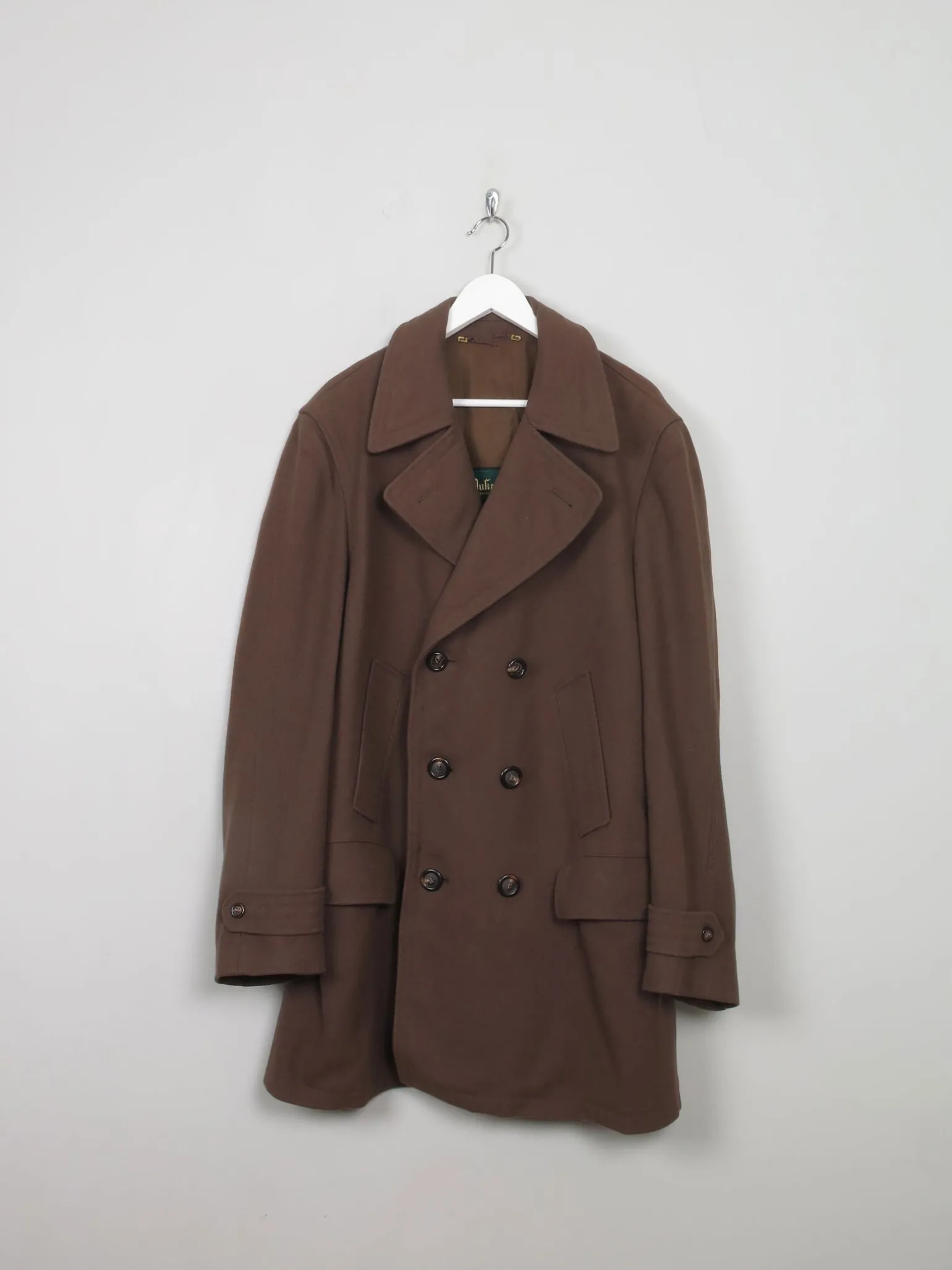Men's Vintage Wool Brown Short Coat XL/46