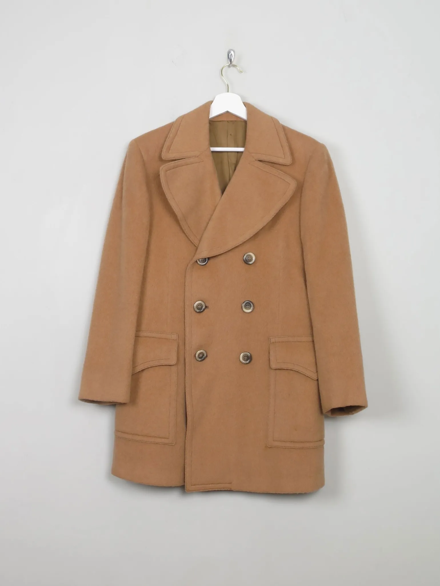 Men's Vintage Wool Camel Short Coat 38"