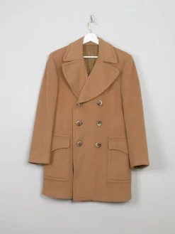 Men's Vintage Wool Camel Short Coat 38