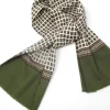 Men's Vintage Wool Green Printed  Scarf