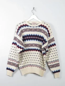 Men's Vintage Wool Pattered Jumper M