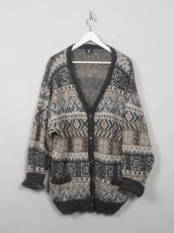 Men's Vintage Wool Patterned Cardigan L/XL