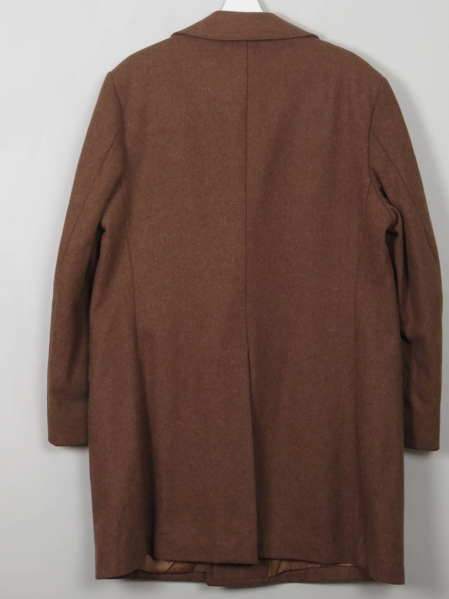 Men's Vintage Wool Tan Coat 44" Large