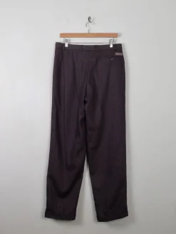 Men's Vintage Wool Trousers Wine/Brown 33