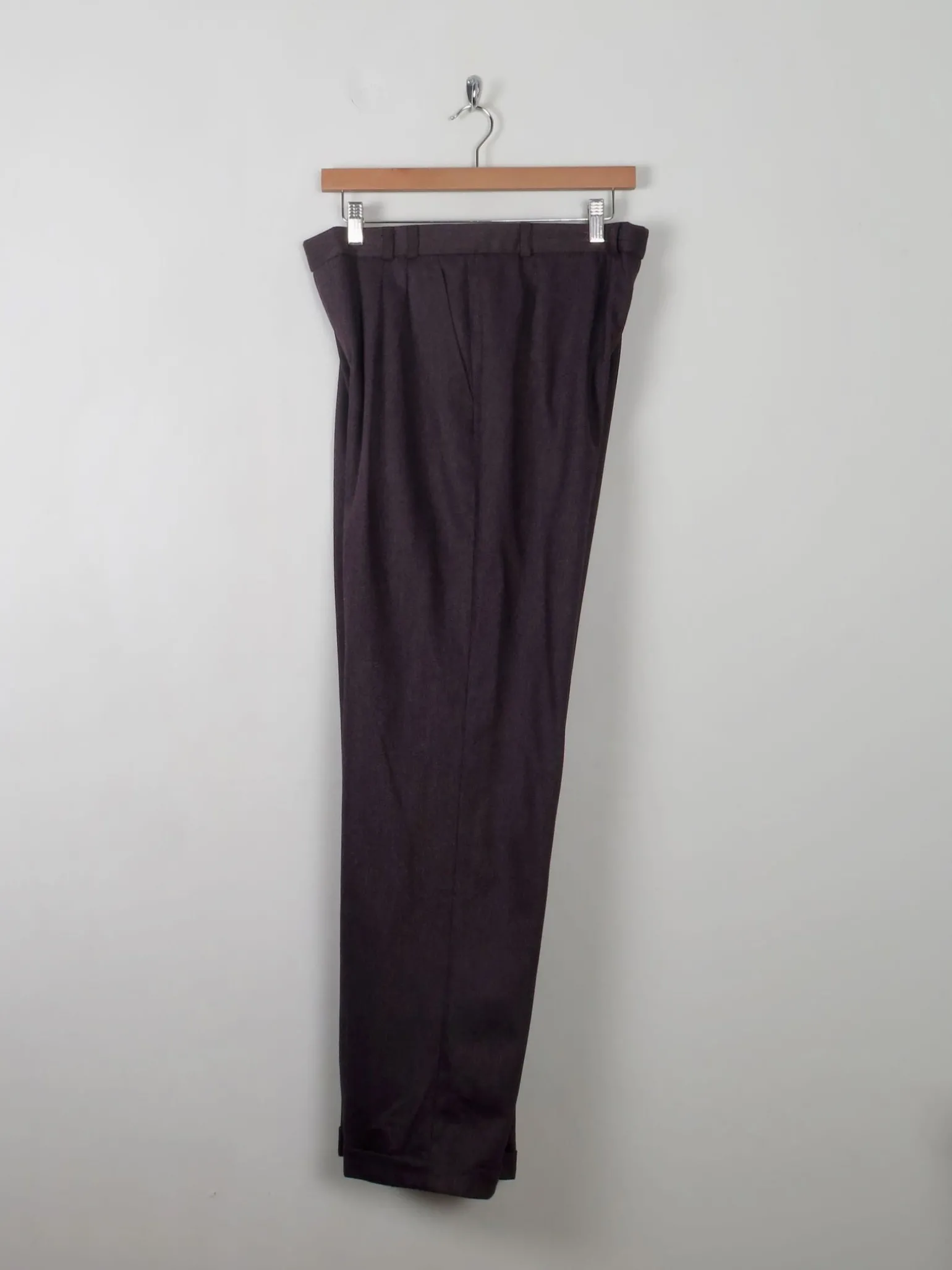 Men's Vintage Wool Trousers Wine/Brown 33" W 31"L