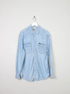 Men's Vintage Wrangler Denim Shirt Relaxed Fit M