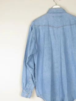 Men's Vintage Wrangler Denim Shirt Relaxed Fit M
