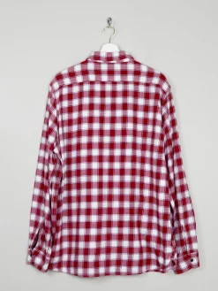 Men's Wine & White Check Levi's Flannel Shirt XL