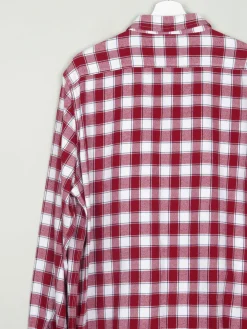 Men's Wine & White Check Levi's Flannel Shirt XL