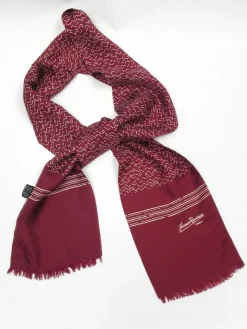 Men's Wine Silk Vintage Cravat Jacques Rousseau Scarf