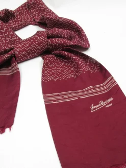 Men's Wine Silk Vintage Cravat Jacques Rousseau Scarf