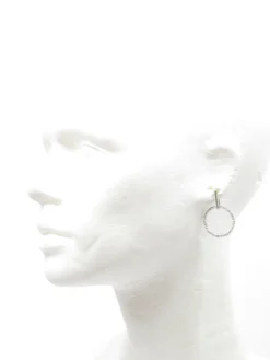 Metal Hoop & Diamante Earrings Gold/Silver