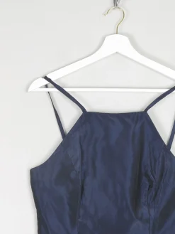Midnight Blue Taffeta Corset Style Top S 8/10