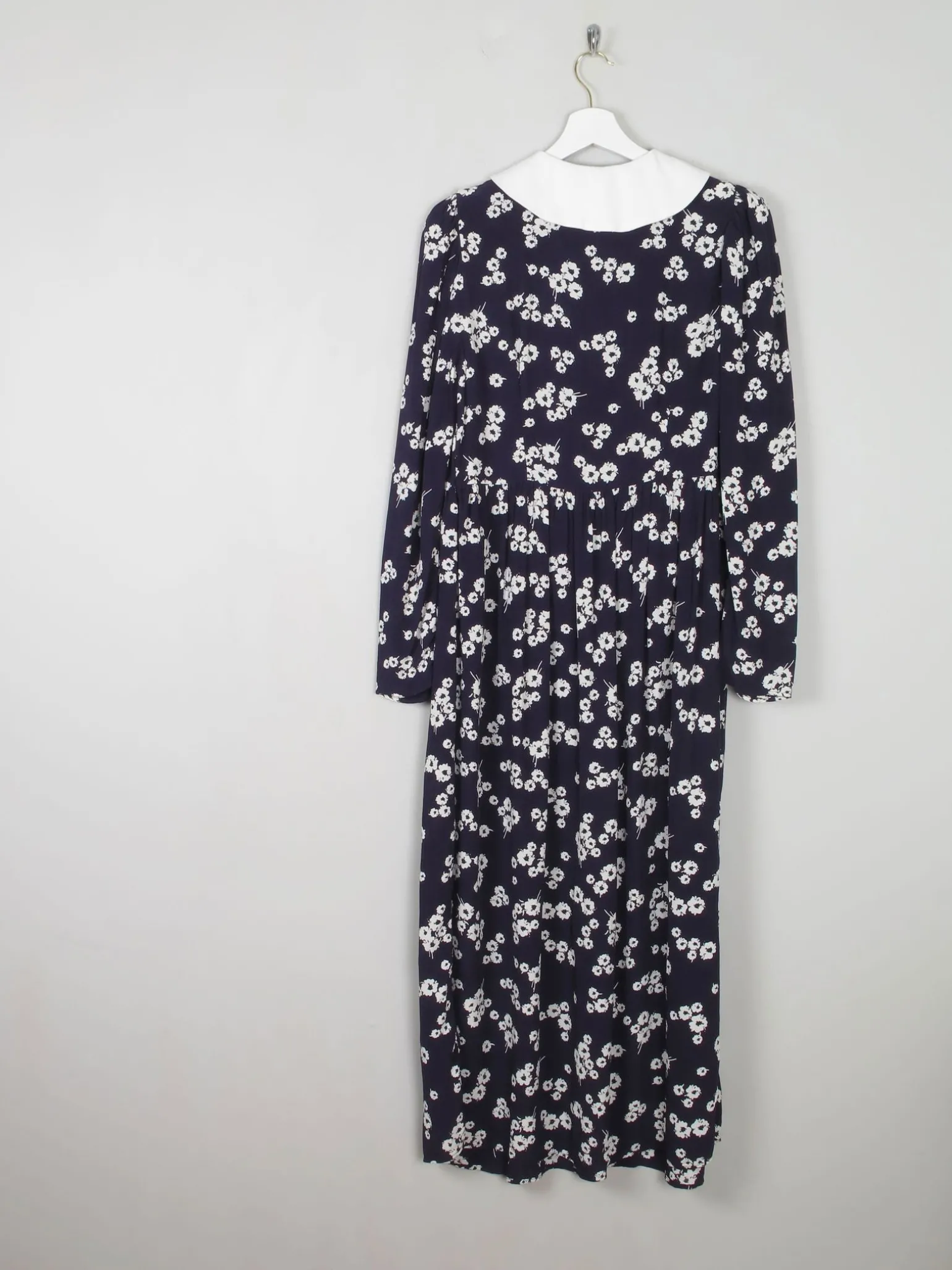 Navy & Ivory Floral Printed Ghost/M&S Dress With Collar 8